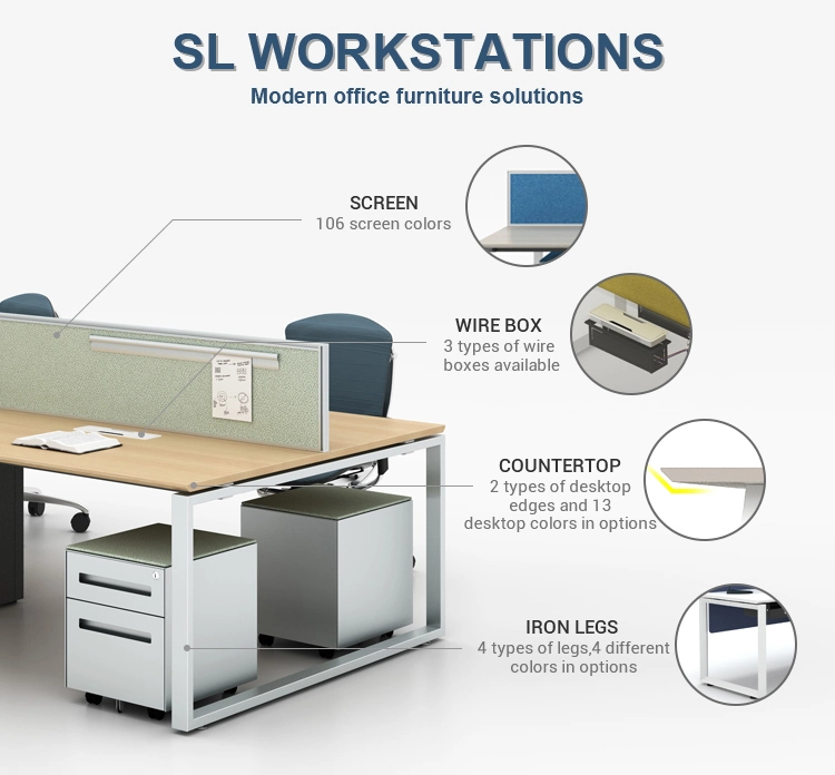 Factory Direct Sale Modern Staff Desks Melamine Furniture Office Workstation