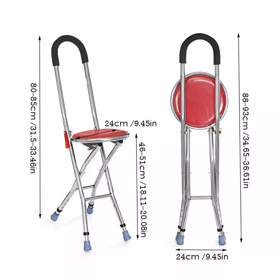 Most Popular Products Medical Portable Walking Cane Chair Stool for Elderly Disabled